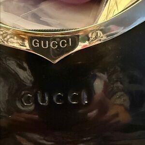 Black and Silver Patent Leather Bag